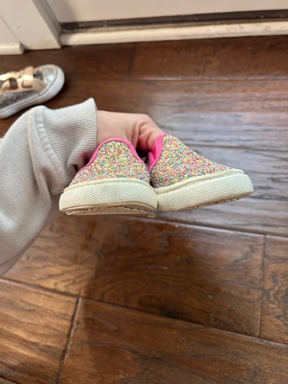 Cat & Jack Slip-On Glitter Sneakers size 7 toddler girl